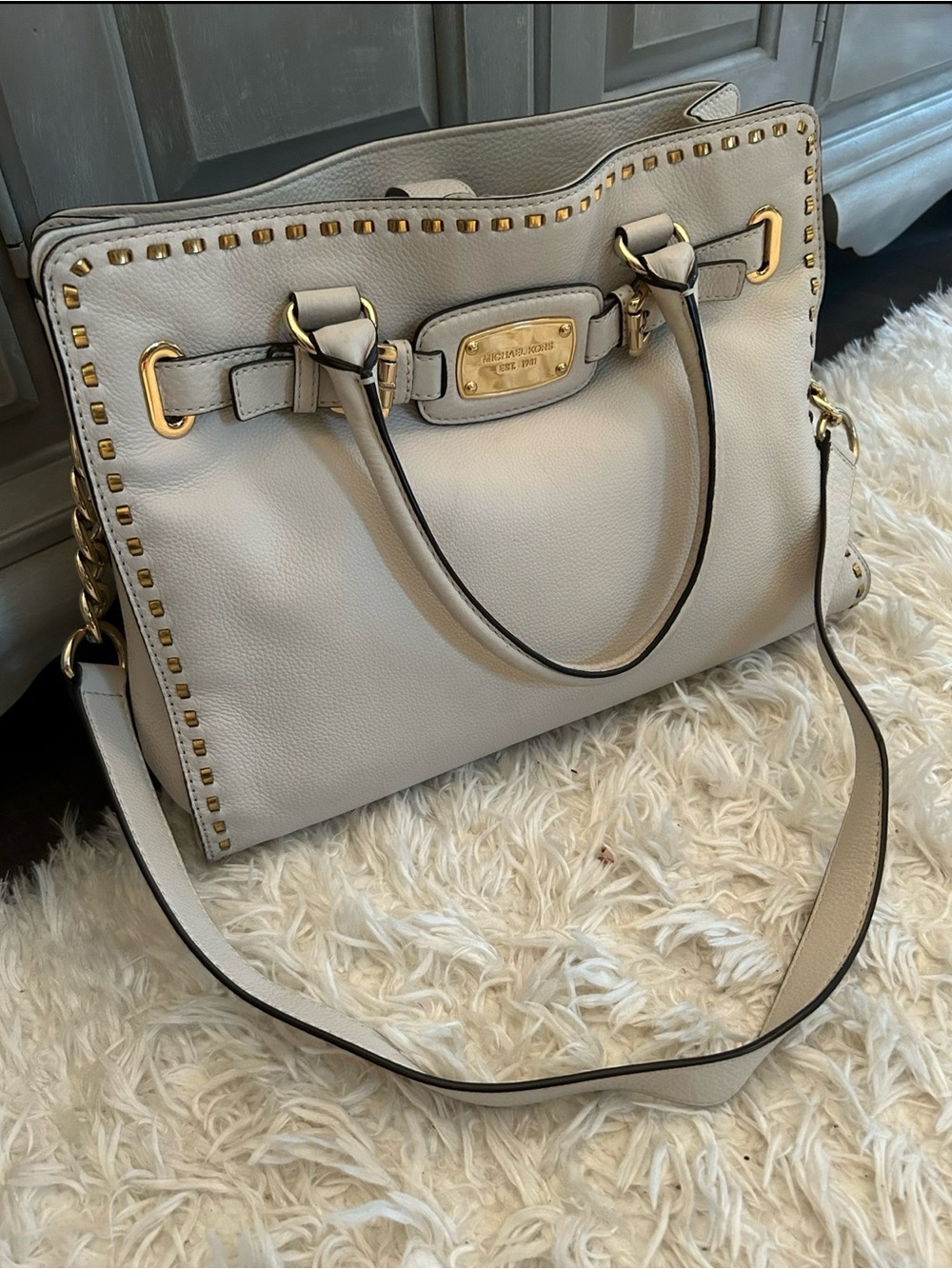 MICHAEL KORS Pebbled Leather Hamilton Satchel